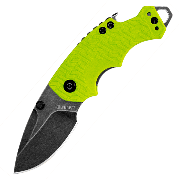 Нож складной Shuffle - KERSHAW 8700LIMEBW, сталь 8Cr13MoV c покрытием BlackWash™, рукоять текстурированный термопластик GFN зелёного цвета