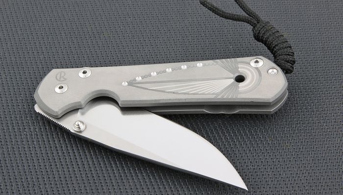 Нож складной Chris Reeve Large Sebenza 21 Unique Graphics In Reverse Silver Contrast, сталь CPM-S35VN, рукоять титан