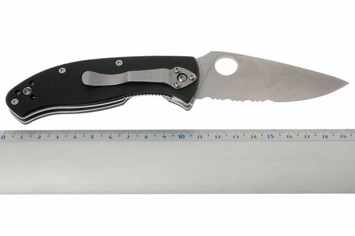 Нож складной Tenacious Spyderco 122GPS, сталь 8Cr13MOV Satin Combo, рукоять стеклотекстолит G-10, чёрный